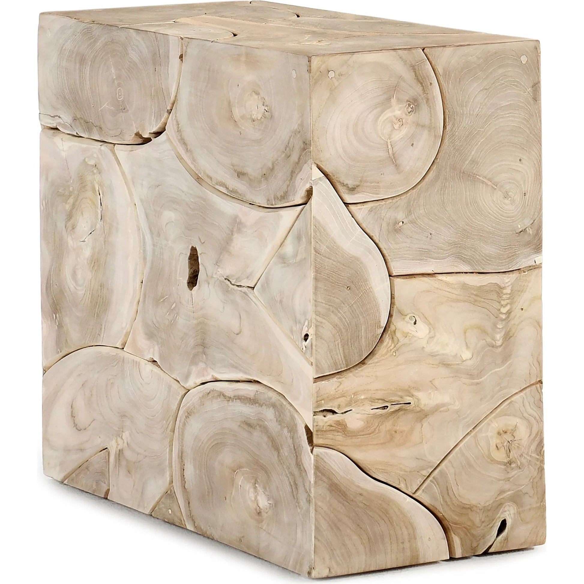 Sorrento Teak Wood End Table by Classic Home. Made from teak wood in a cottage & farmhouse style.