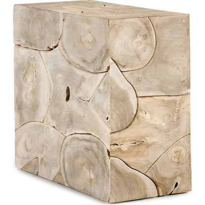 Sorrento Teak Wood End Table by Classic Home. Made from teak wood in a cottage & farmhouse style.