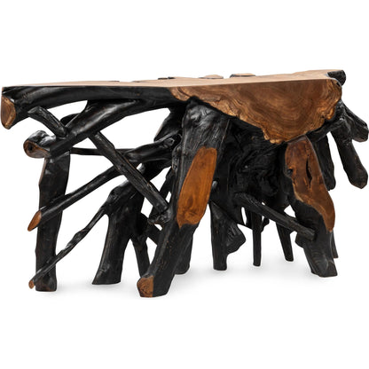 Cypress Teak Wood Root Console Table by Classic Home. Made from teak wood in a modern style.