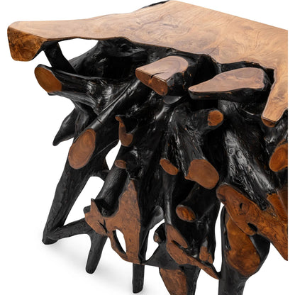 Cypress Teak Wood Root Console Table by Classic Home. Made from teak wood in a modern style.