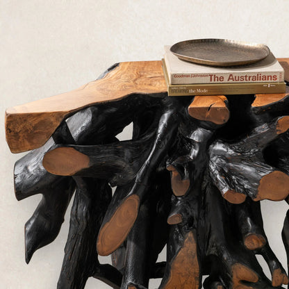 Cypress Teak Wood Root Console Table by Classic Home. Made from teak wood in a modern style.