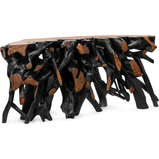 Cypress Teak Wood Root Console Table by Classic Home. Made from teak wood in a unique style.