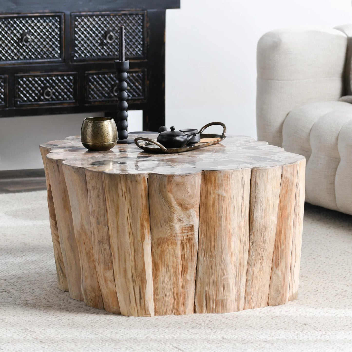 007 SI-2237241 | Lifestyle | Norwest Teak Wood Coffee Table by Classic Home in natural. Made from unique in a transitional style.
