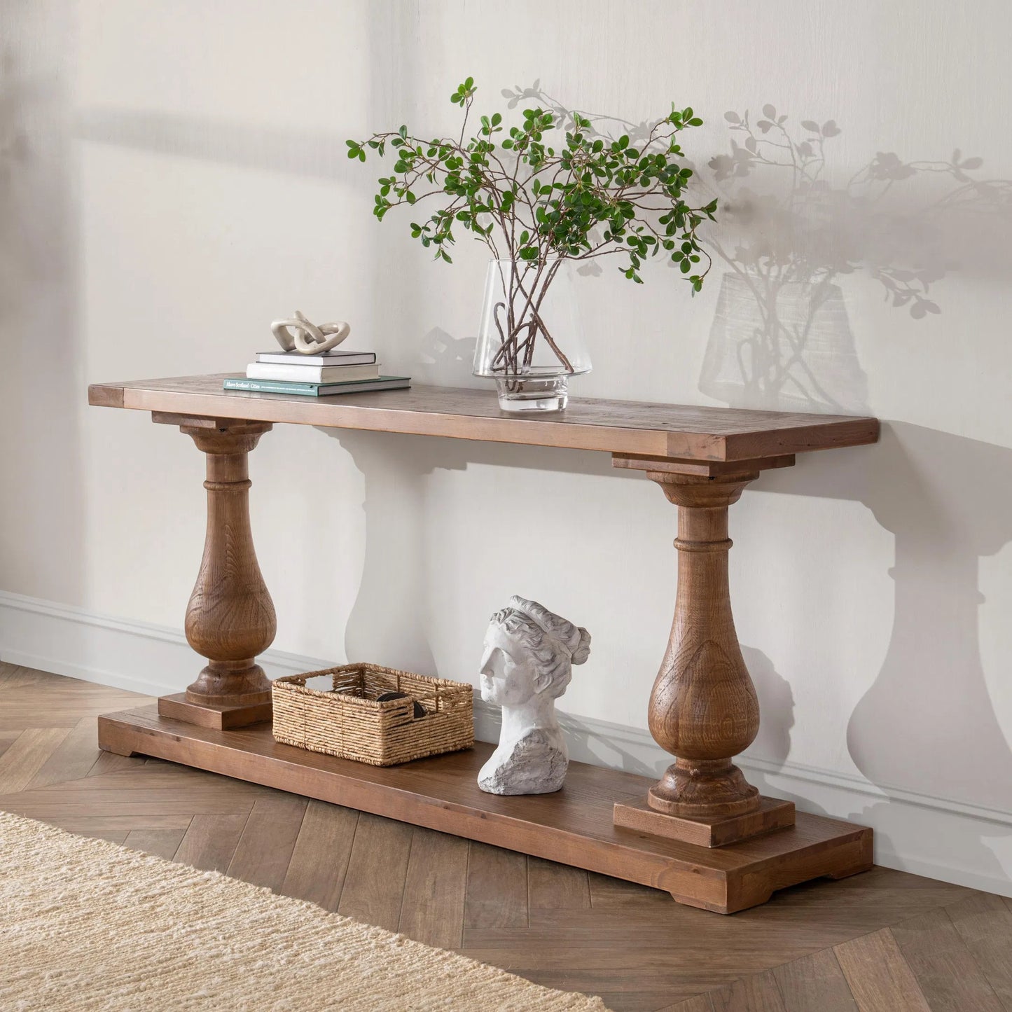 016 SI-2353784 | Lifestyle | Carolina Reclaimed Pine Console Table by Kosas Home. Made from unique in a transitional style.