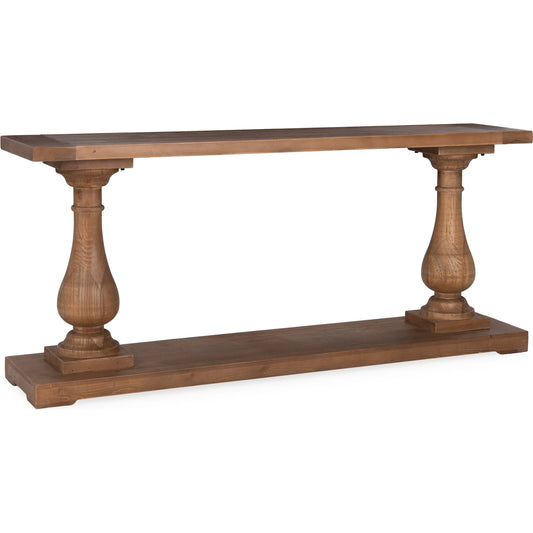 Carolina Reclaimed Pine Console Table by Kosas Home in natural. Made from reclaimed pine in a unique style.
