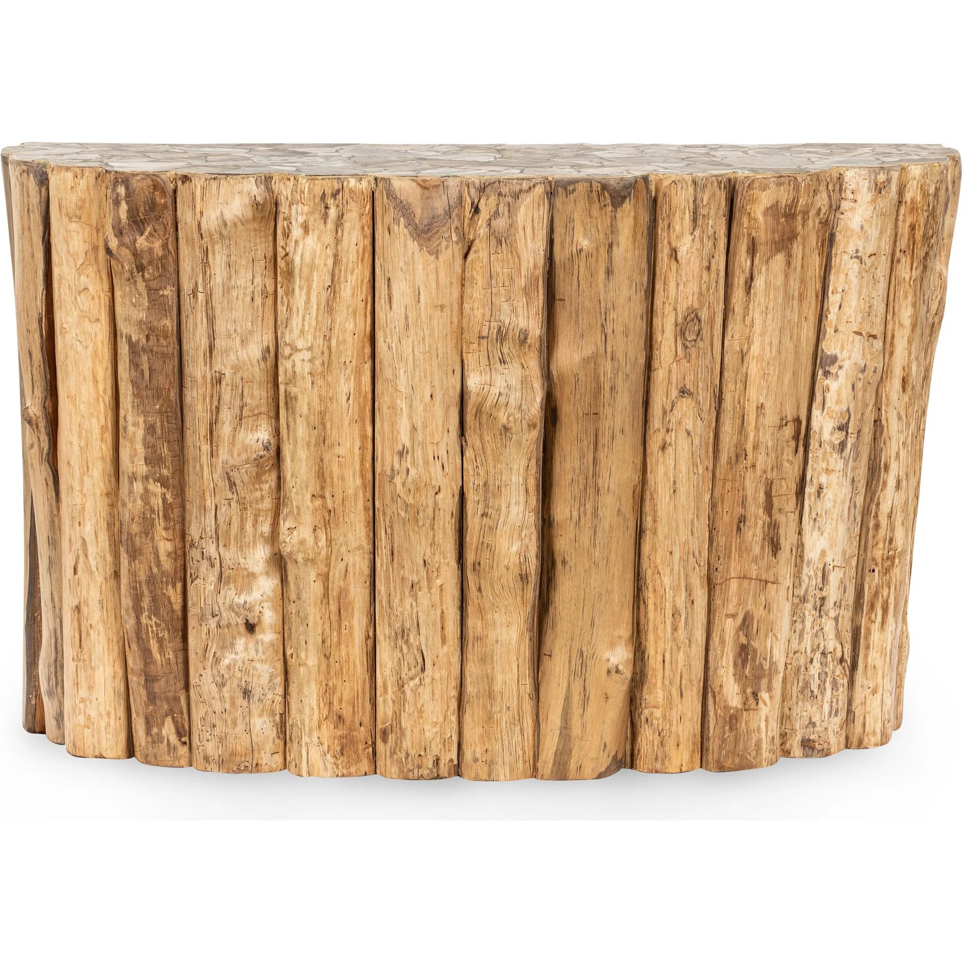 Norwest Petrified Teak Wood Console Table by Classic Home. Made from teak wood in a transitional style.