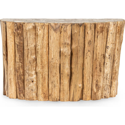 Norwest Petrified Teak Wood Console Table by Classic Home. Made from teak wood in a transitional style.