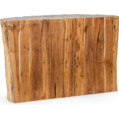 Norwest Petrified Teak Wood Console Table by Classic Home. Made from teak wood in a transitional style.