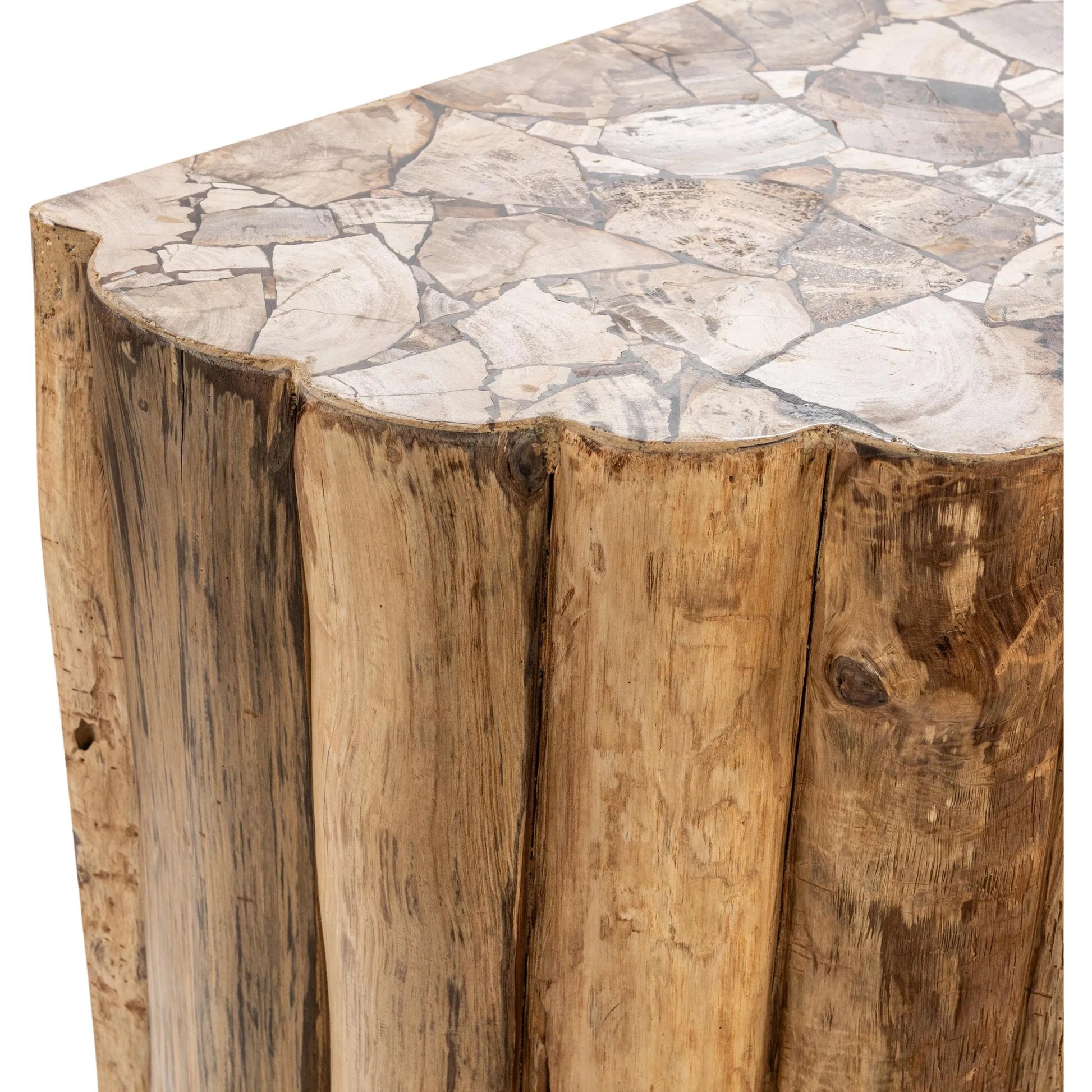 Norwest Petrified Teak Wood Console Table by Classic Home. Made from teak wood in a transitional style.