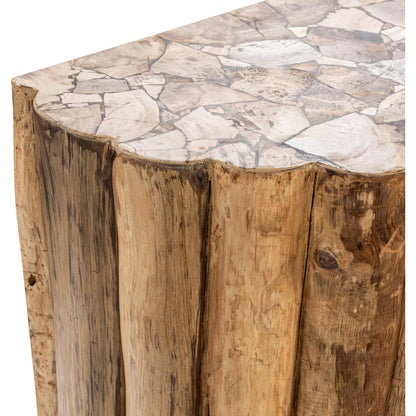 Norwest Petrified Teak Wood Console Table by Classic Home. Made from teak wood in a transitional style.