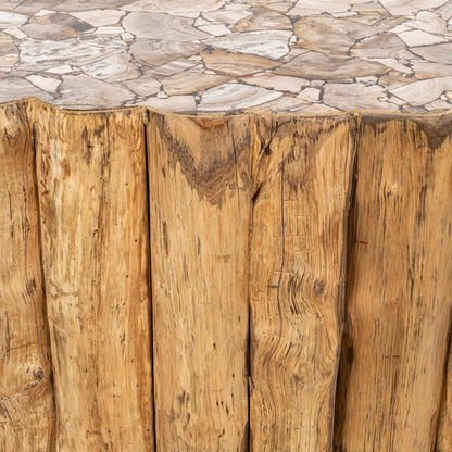 Norwest Petrified Teak Wood Console Table by Classic Home. Made from teak wood in a transitional style.