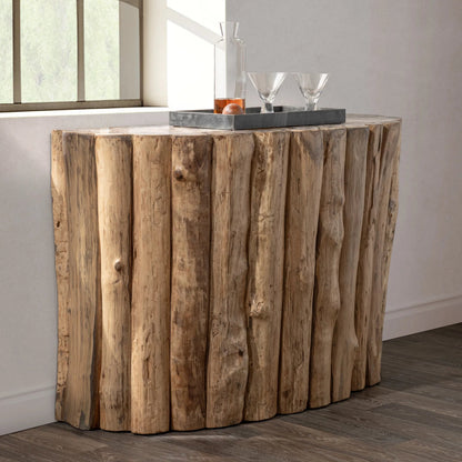 Norwest Petrified Teak Wood Console Table by Classic Home. Made from teak wood in a transitional style.
