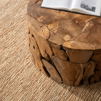 Rhea Teak Wood Coffee Table by Classic Home. Made from teak wood in a cottage & farmhouse style.