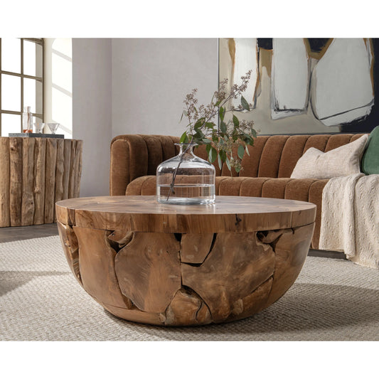 Garford Teak Wood Coffee Table by Classic Home in brown. Made from teak wood in a modern style.