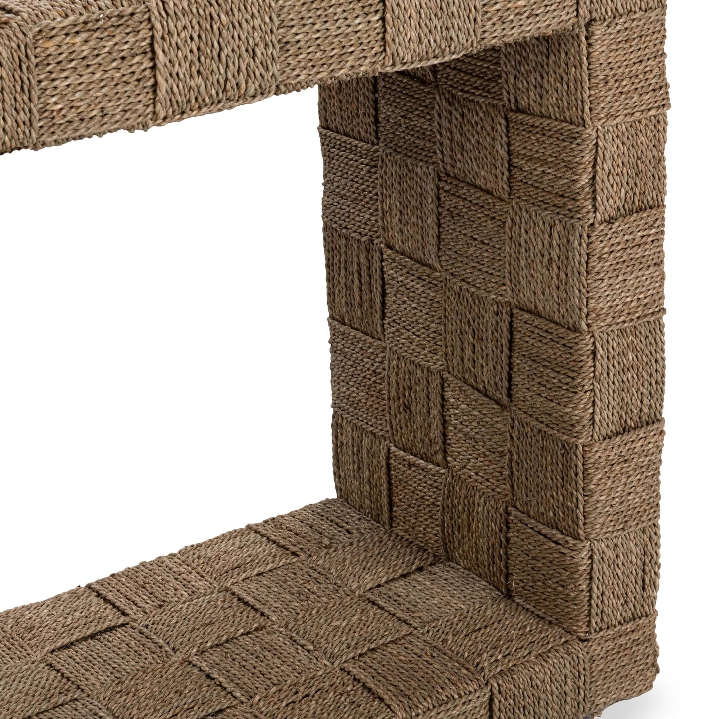 006 SI-2518805 | Closeup | Neyla Console Table by Classic Home in natural. Made from seagrass, plywood in a rustic style.