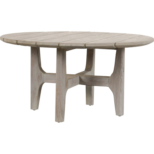 Dawn Outdoor Round Coffee Table by Classic Home in gray matte. Made from teak wood in a modern style.