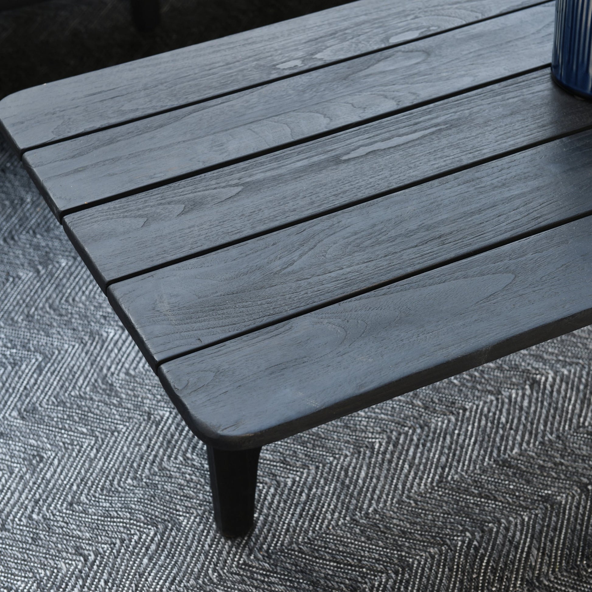 Dawn Outdoor Coffee Table by Classic Home in gray matte. Made from teak wood in a modern style.