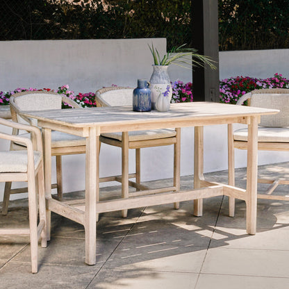 Dawn Outdoor Counter Table by Classic Home in gray matte. Made from teak wood in a modern style.