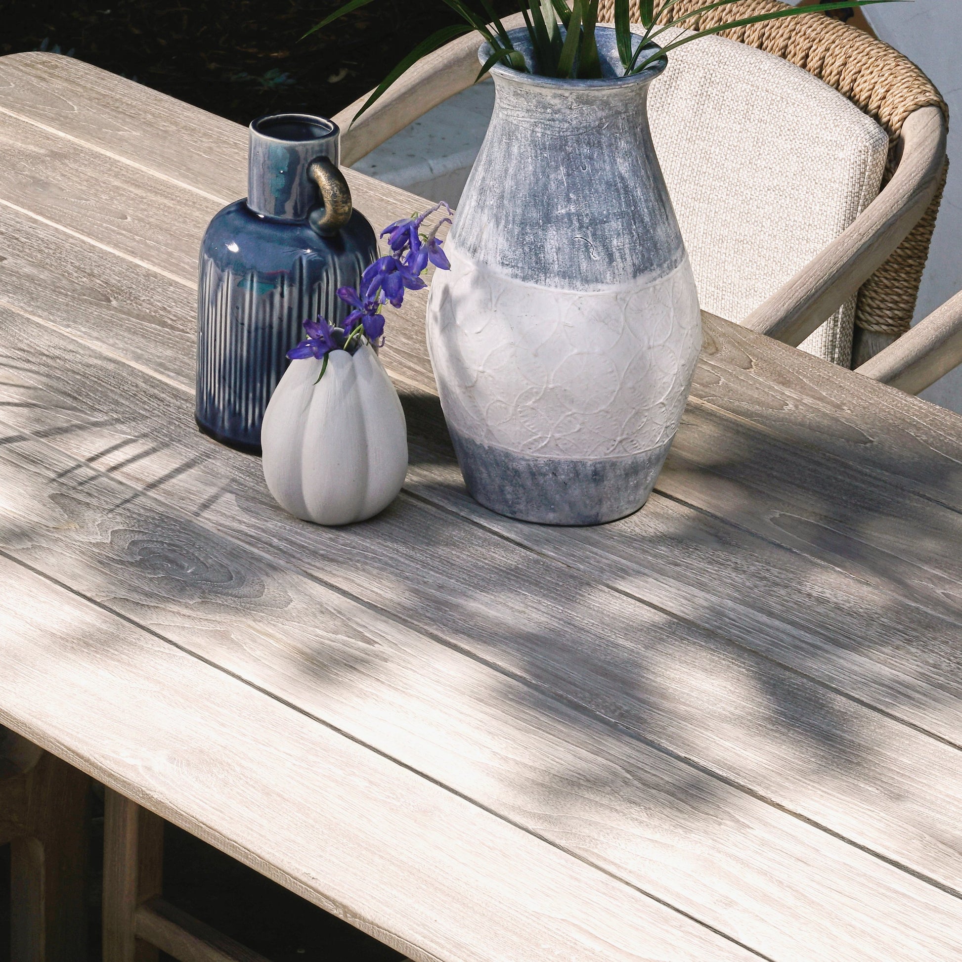 Dawn Outdoor Counter Table by Classic Home in gray matte. Made from teak wood in a modern style.