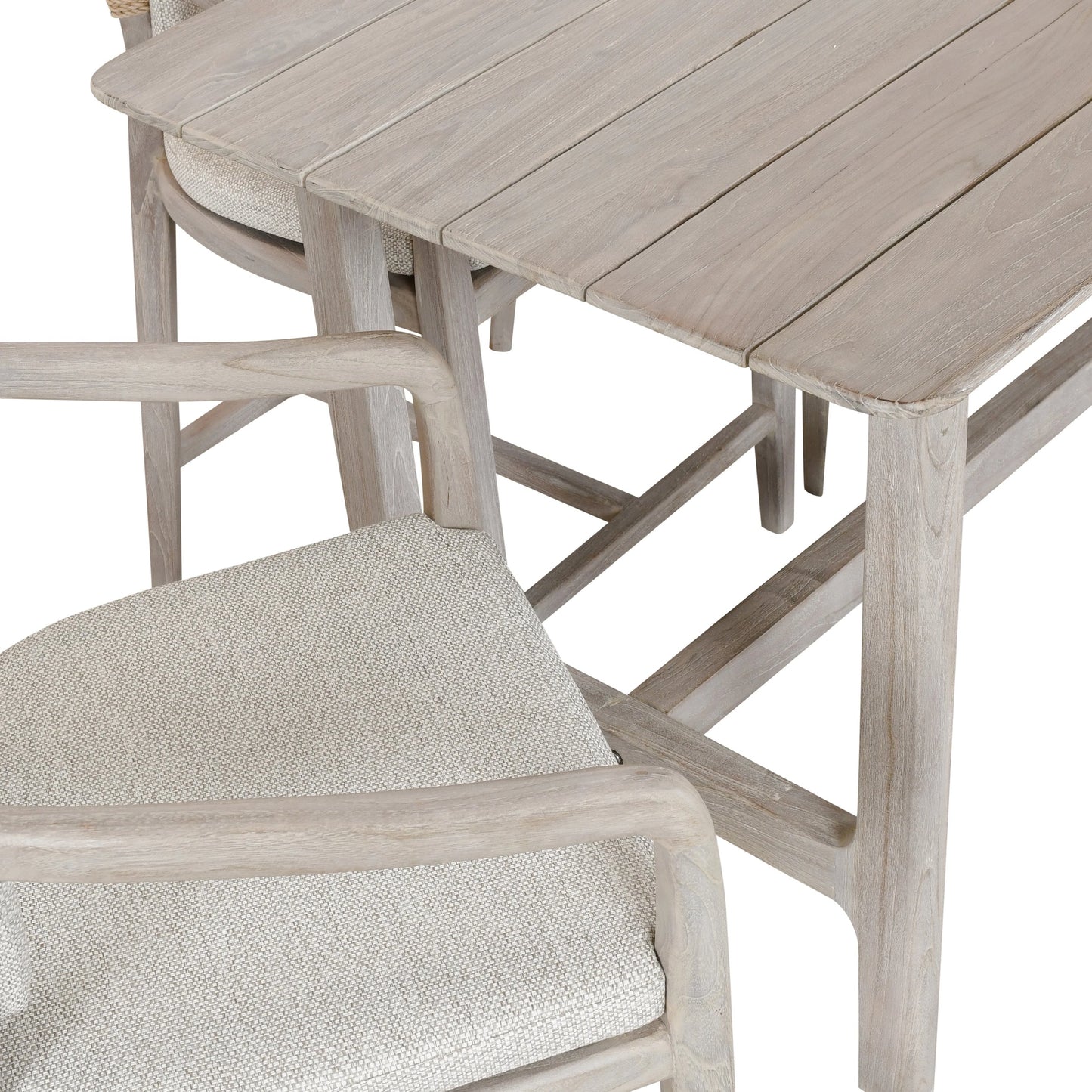 013 SI-2078716 | Closeup | Dawn Outdoor Counter Table by Classic Home in gray matte. Made from teak wood in a modern style.