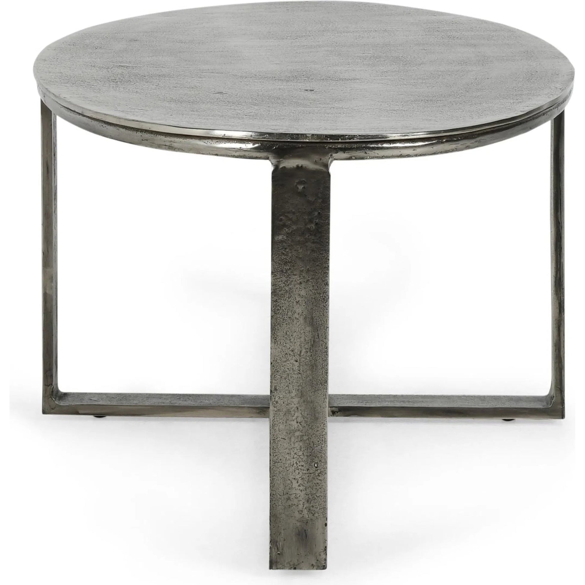 Flores 48" Oval Coffee Table by Classic Home in nickel. Made from cast aluminum in a unique style.