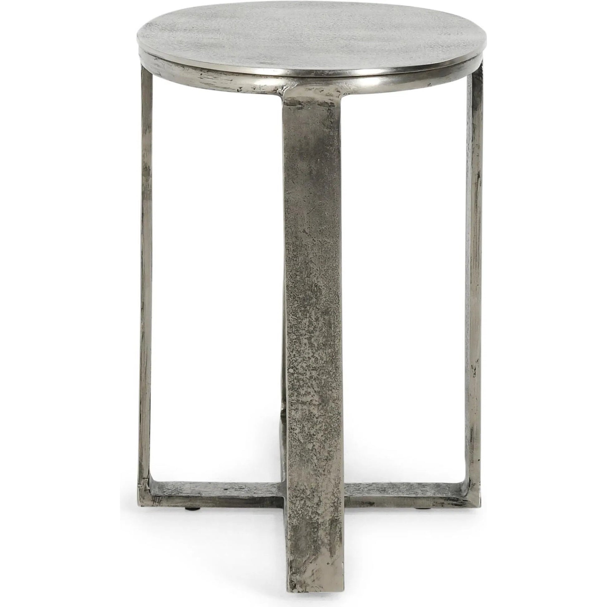 Flores 27" Oval End Table by Classic Home in nickel. Made from cast aluminum in a unique style.