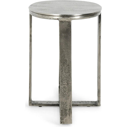 Flores 27" Oval End Table by Classic Home in nickel. Made from cast aluminum in a unique style.
