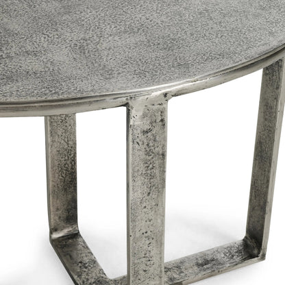 Flores 27" Oval End Table by Classic Home in nickel. Made from cast aluminum in a unique style.