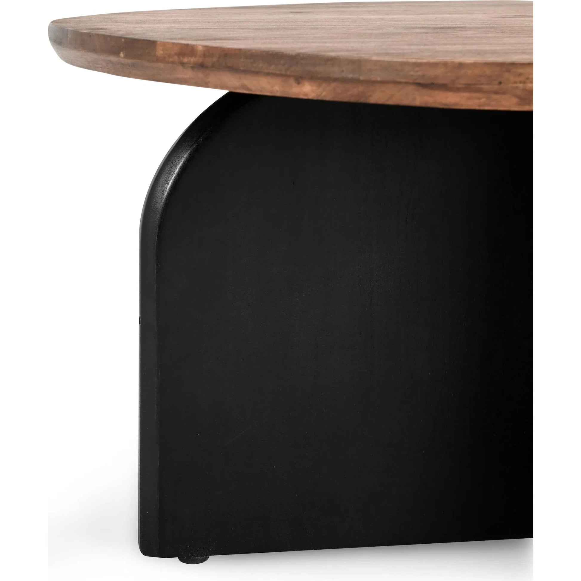 Penelope Mango Wood Two-Tone Coffee Table by Kosas Home in natural brown, black. Made from mango wood in a unique style.