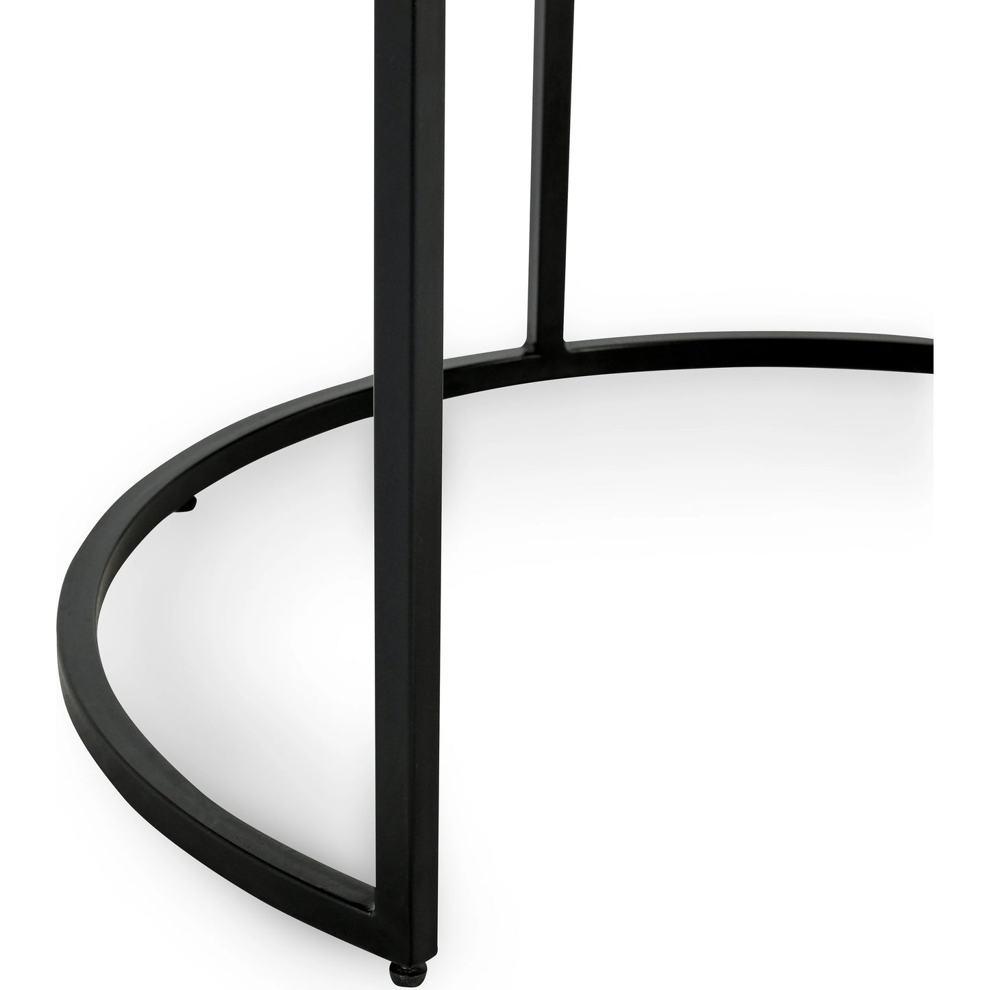 006 SI-2160253 | Closeup | Emma Table Set of 2 Nesting Tables (Set of 2) by Kosas Home in natural brown, black. Made from oak veneer, iron in a modern style.