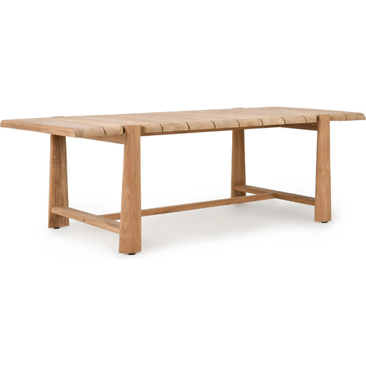 Aston 94" Teak Outdoor Dining Table by Classic Home in natural. Made from unique in a transitional style.