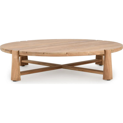 Aston 65" Round Teak Outdoor Coffee Table by Classic Home in natural. Made from unique in a transitional style.