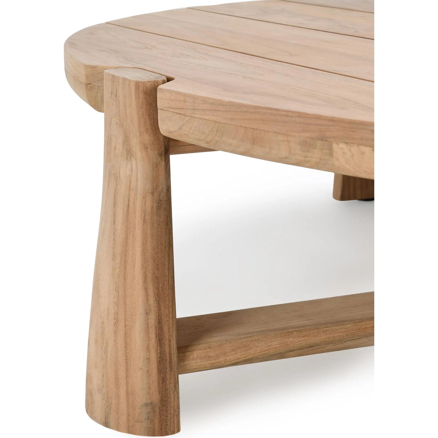 005 SI-2237244 | Closeup | Aston 65" Round Teak Outdoor Coffee Table by Classic Home in natural. Made from unique in a transitional style.