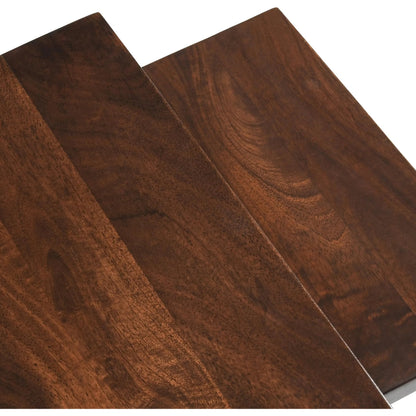 Lynda Set of 2 Mango Wood Nesting Tables in Dark Brown by Kosas Home in wood top handfinished in dark brown, iron base in black. Made from mango wood, iron in a modern style.