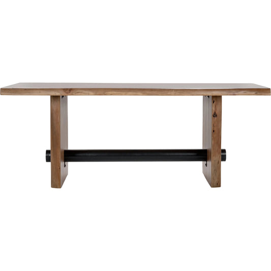 Brinton Dining Table by Classic Home in acorn brown. Made from acacia wood in a unique style.