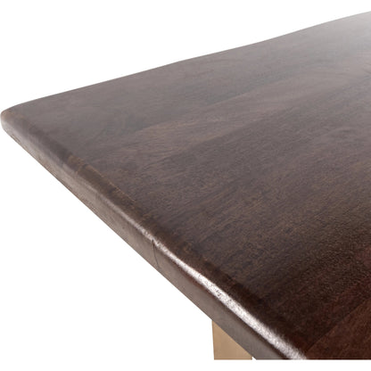 Kensie Dining Table by Classic Home in mango wood, bronze. Made from mango wood, iron base in a modern style.