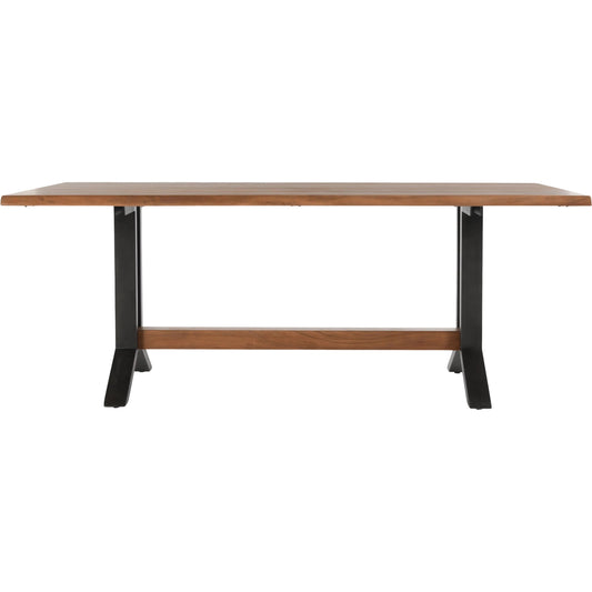 Bellamy Acacia Wood Dining Table by Classic Home in amber brown. Made from acacia wood, iron in a unique style.