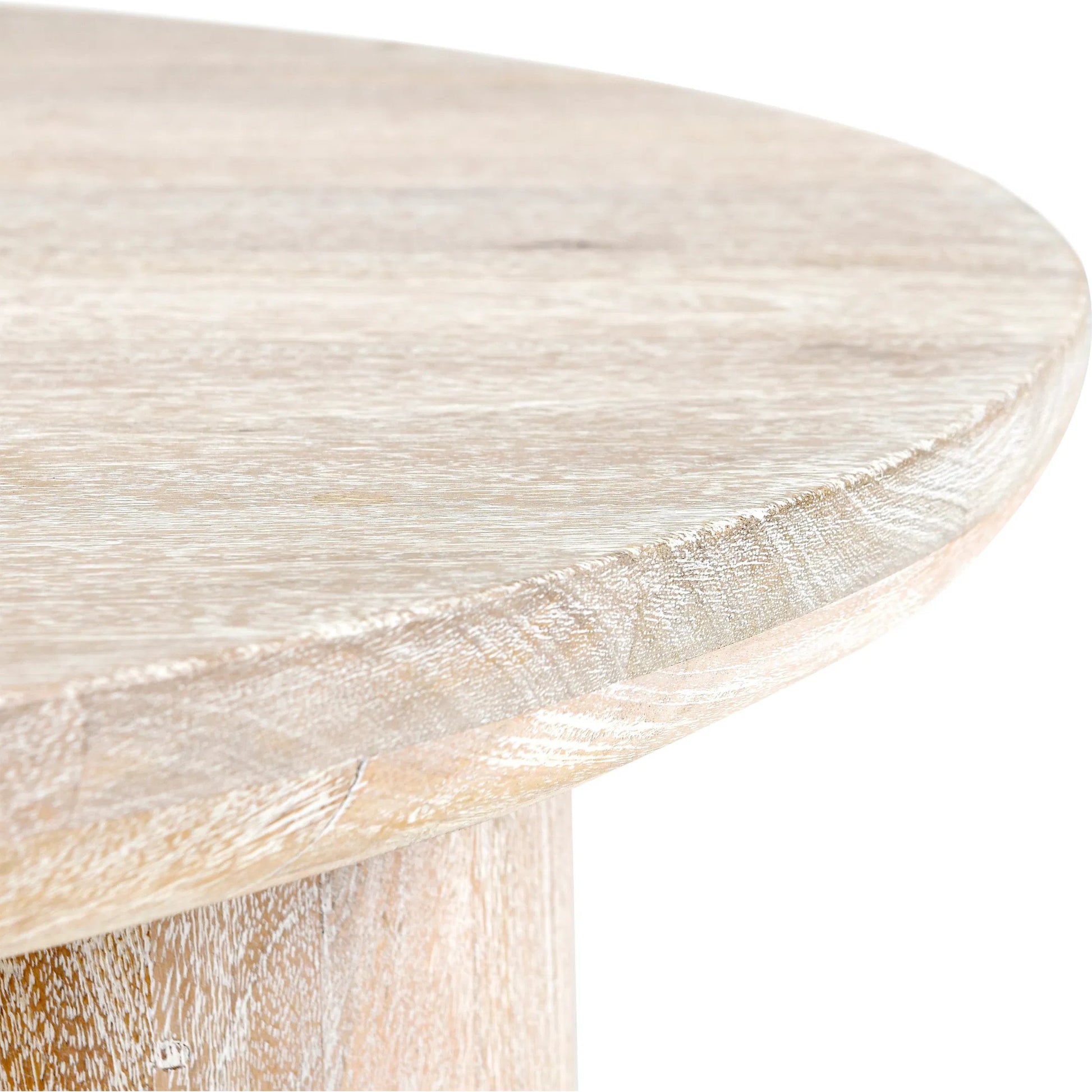 Beau Solid Wood Round Coffee Table by Kosas Home. Made from mango wood in a modern style.