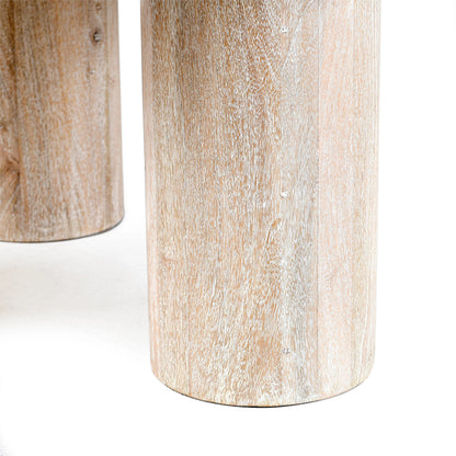 Beau Solid Wood Round Coffee Table by Kosas Home. Made from mango wood in a modern style.