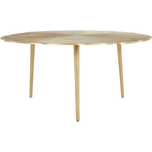 001 None | Unknown | Violetta Coffee Table by Kosas Home in gold. Made from aluminum in a modern style.