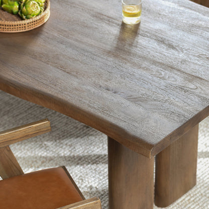 Holmes Mango Wood Dining Table by Classic Home in brown. Made from mango wood in a modern style.