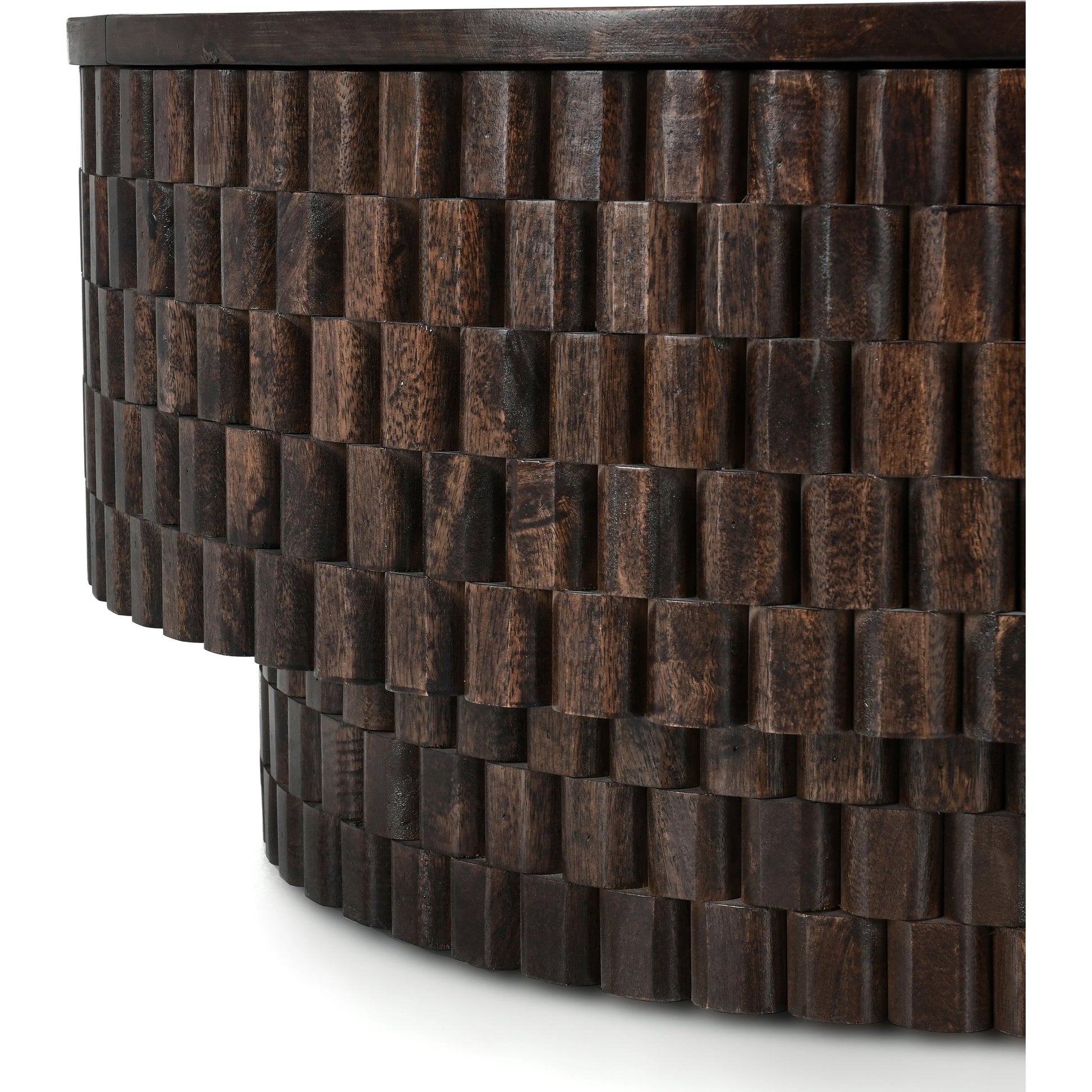 Norwood Round Coffee Table by Classic Home. Made from mango wood in a modern style.