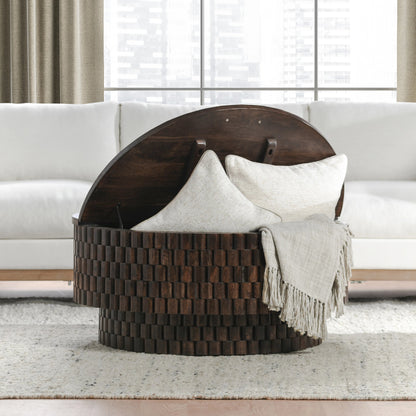 Norwood Round Coffee Table by Classic Home. Made from mango wood in a modern style.