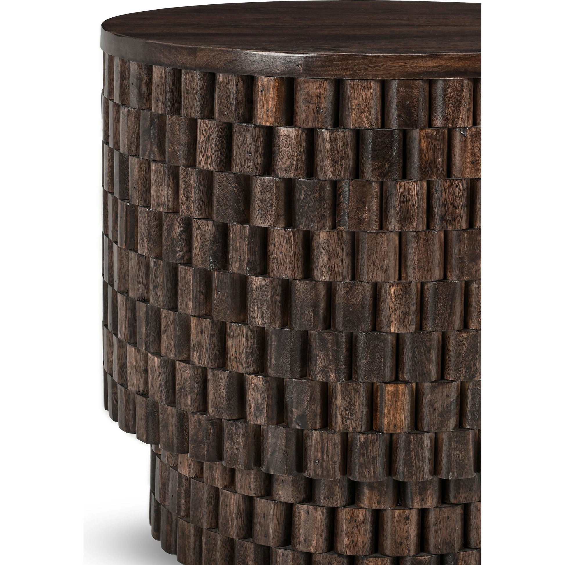 Norwood Round End Table by Classic Home. Made from mango wood in a modern style.