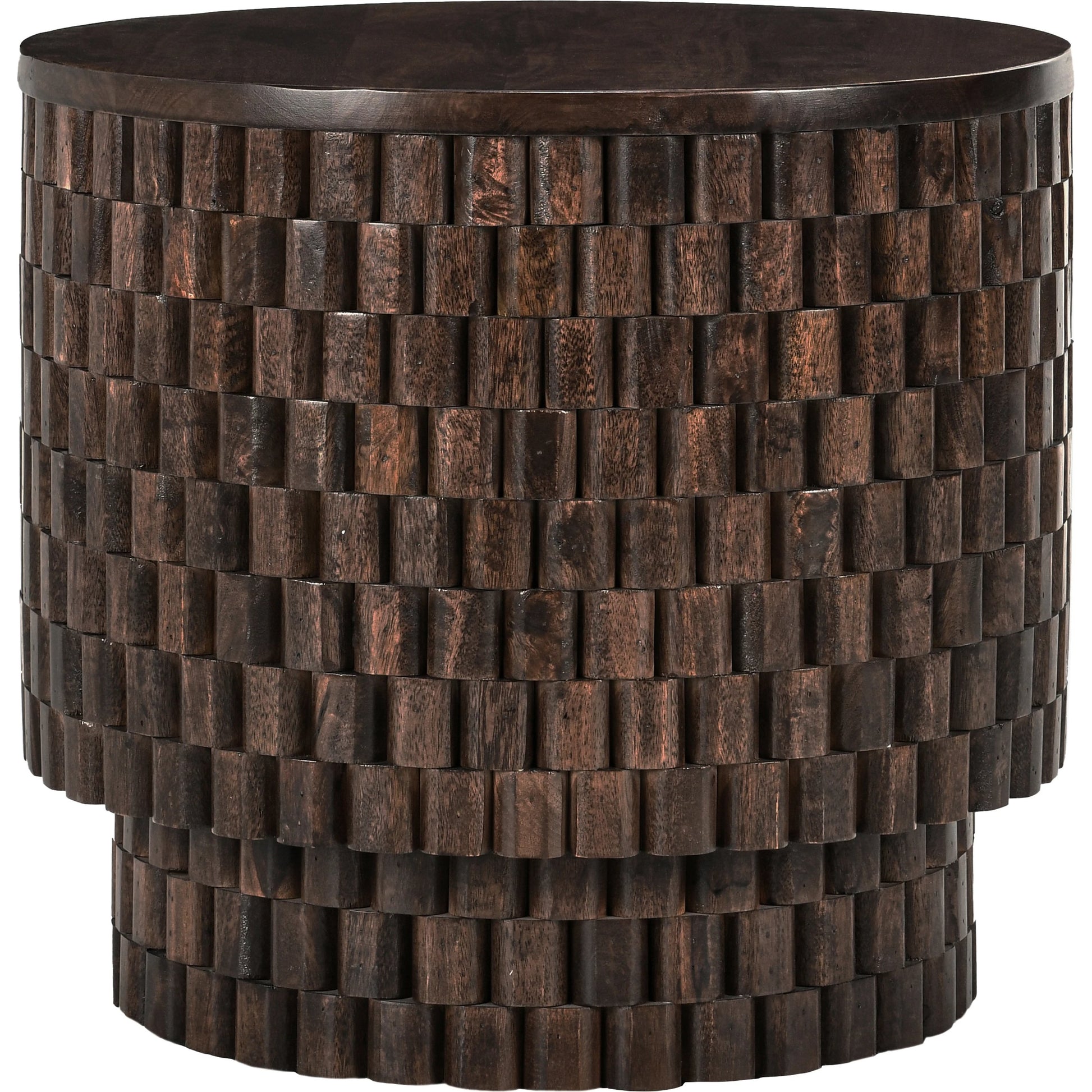 Norwood Round End Table by Classic Home. Made from mango wood in a modern style.