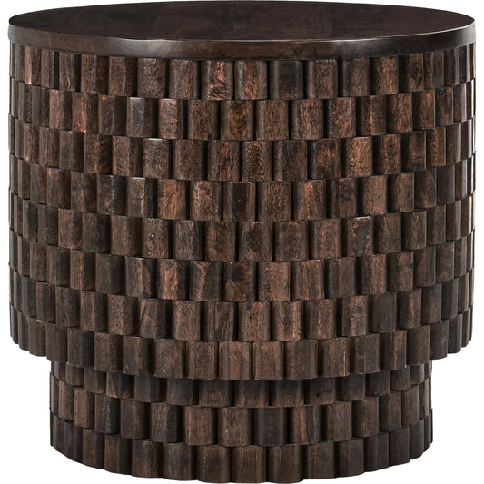 Norwood Round End Table by Classic Home. Made from mango wood in a modern style.