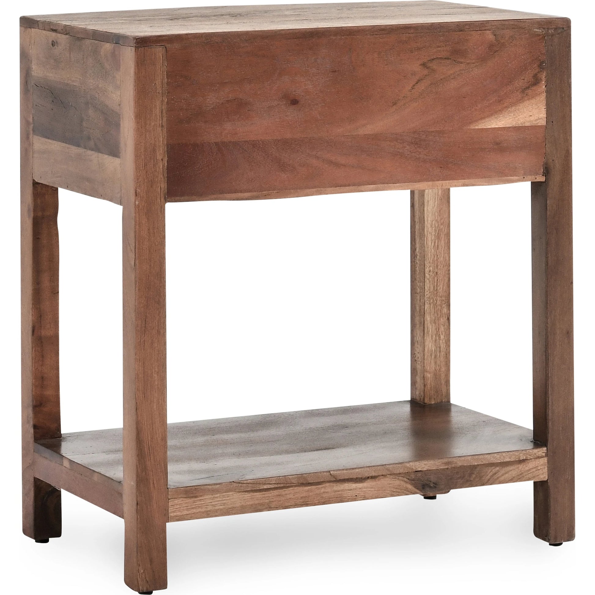 Wren One-Drawer End Table by Kosas Home in natural brown finish. Made from mango wood in a modern style.