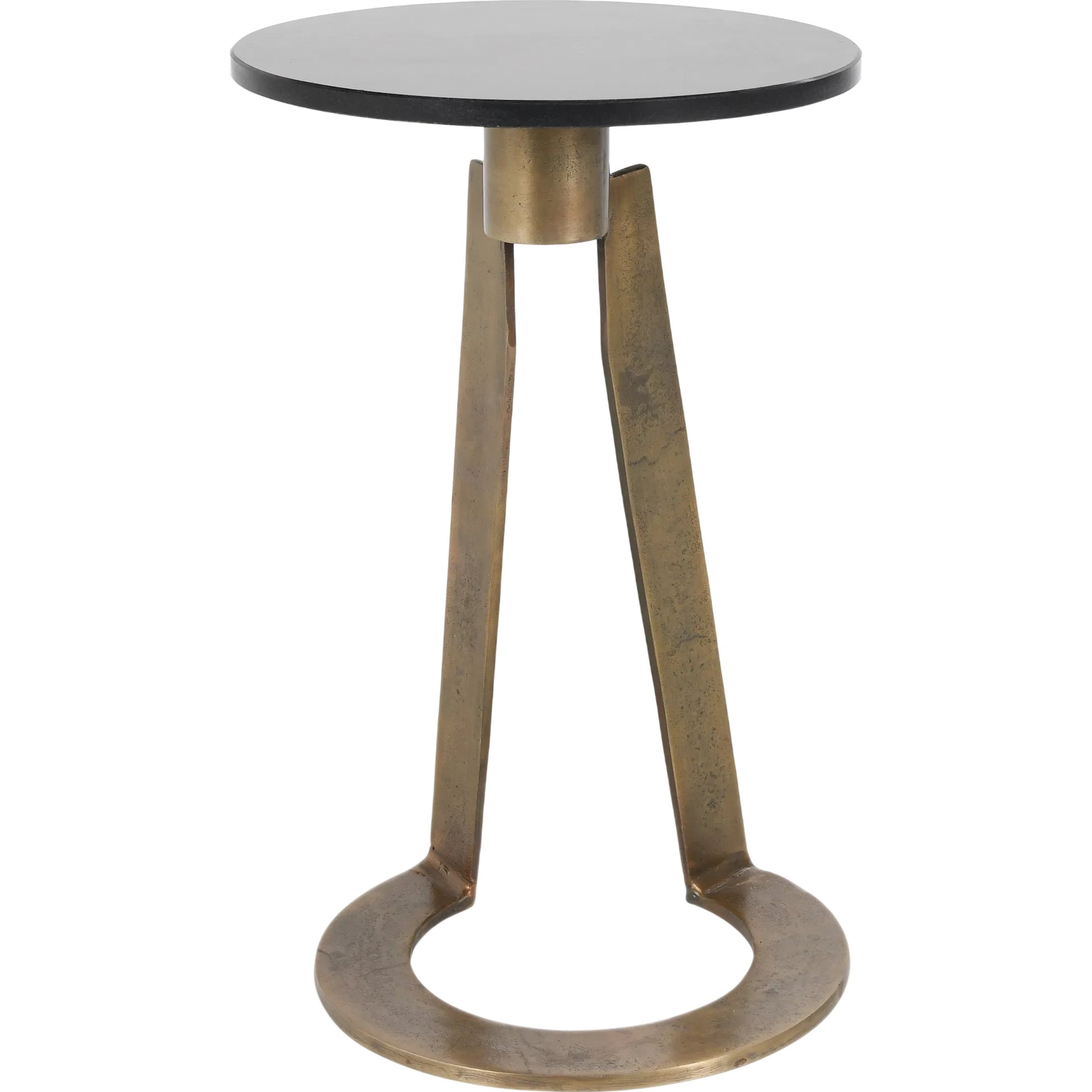 Leyton Marble Accent Table by Classic Home in black, brass. Made from marble, cast aluminum in a unique style.