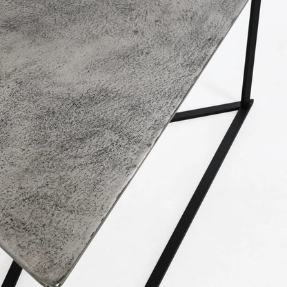 Burton Industrial Metal Nesting Coffee Table by Classic Home in black, nickel. Made from cast aluminum, iron in a unique style.