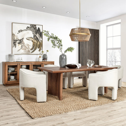 Selena Mango Wood Dining Table by Classic Home in brown. Made from mango wood in a modern style.
